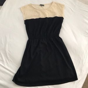 Black and Ivory Dress with Cutouts